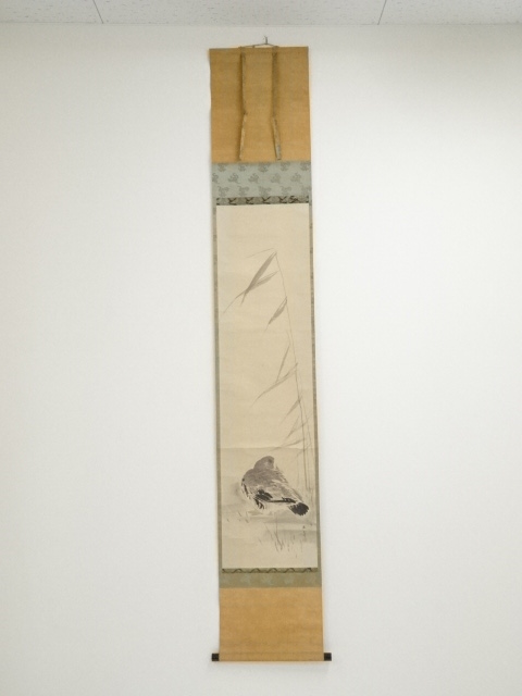 JAPANESE HANGING SCROLL / HAND PAINTED / GOOSE / BY GYOKUSHO KAWABATA